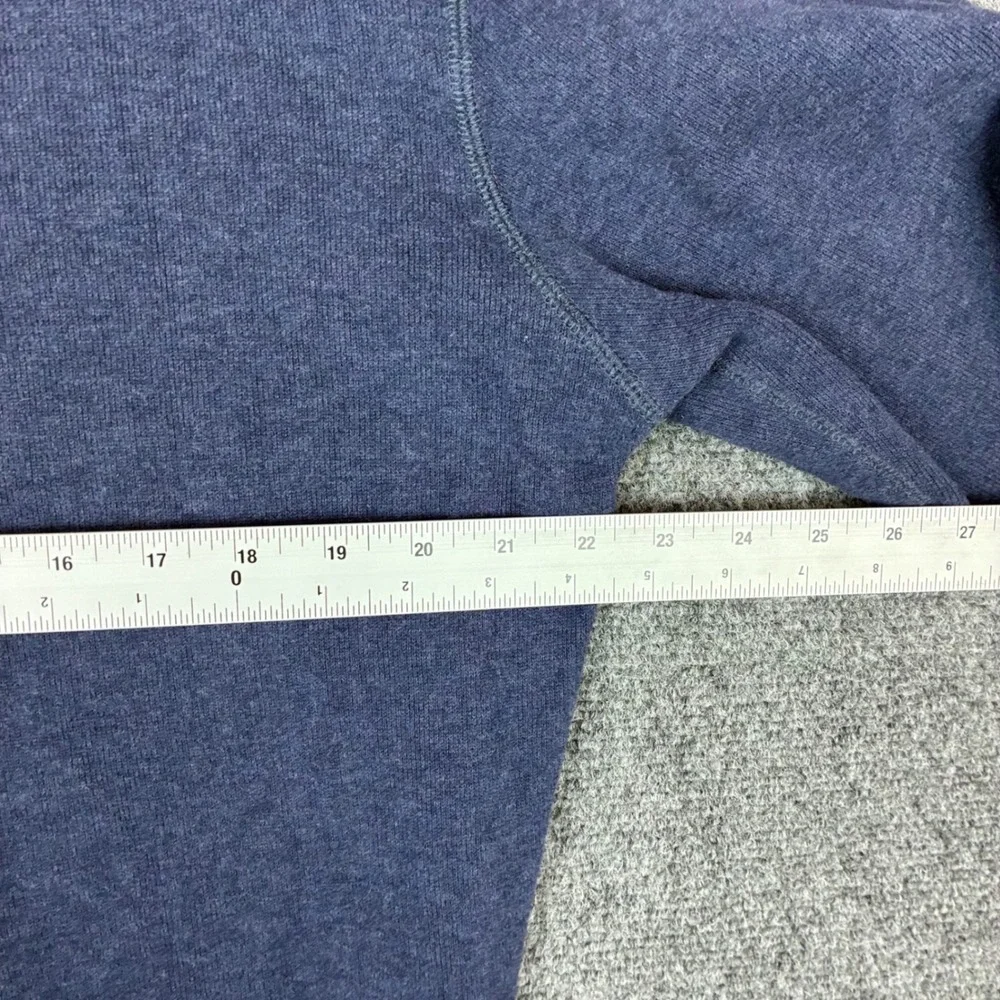 VTG Alan Flusser Mens Size Medium Navy Blue Heather Cotton Quarter Zip Sweater